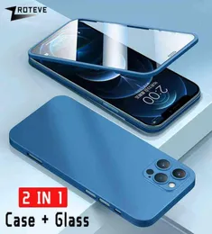 Cell Phone Cases Zroteve 360 Full Cover For iPhone14 Plus Case Tempered Glass PC Back Cover For iPhone 14 11 12 13 Pro Max Mini X 2472334