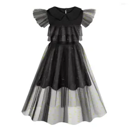 Fille robes mercredi Addams Costume 2023 noir été enfants 3 à 10 ans enfants vêtements pour filles robe tenues de fête