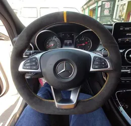 For MercedesBenz CClass C200 GLC260L EClass E300L SClass DIY custom suede car steering wheel cover interior special car access3872080