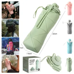 Faltbare Wasserflasche, tragbar, Hochtemperaturbecher, für Outdoor-Camping und Reisen, Sport, weiche Wasserflasche, 600 ml