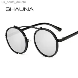 Sunglasses SHAUNA Popular Women Round Sunglasses Brand Designer Vintage Men Matte Frame Sun Glasses UV400 L230523