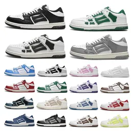 2024 NewDesigner Shoes Skel Top Low Bones Leather Sneakers Blue Red White Brown Men Women Outdoor Sports Trainers