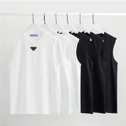 P-ra Fashion Design Canotte da uomo Camicia di alta qualità Luxury Designer Brand Uomo Nero Bianco Grigio scuro 100% cotone Allentato Sport Casual T-shirt senza maniche