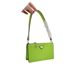Women Top Luxurys Designer Bags Hard Ostrich Skin Handbags Cleo Hobo Purses Card Wallet Candy Colors Crossbody Shoulder Wallet Bag Lady Handle Mini Bags size 20x12cm