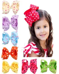 1165CM polka dots grosgrain ribbon bow hair clips boutique printed bows hairclip girl accessories1215819
