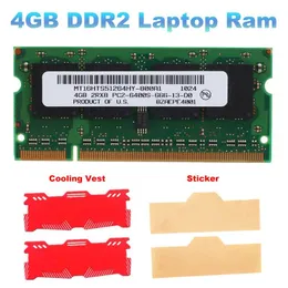 RAMS NewDDR2 4 GB Laptop RAM+Kühlweste 800 MHz PC2 6400 Sodimm 2RX8 200 Pins für den AMD -Laptop -Speicher