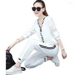 Kvinnors tvåbitar byxor Trending Products Sporting Suit Female Autumn Tracksuit European Lady Clothes Set Stackover Factory Outlet