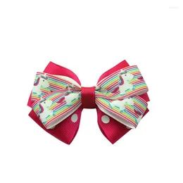 Hair Accessories Boutique Printed Bow Stacked Polka Dot Girls Hairpin