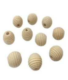 100 PCS 17mm x 18 mm Wooden Beads Unfinished Natural Screw Thread Bead Stripe Ball Shaped DIY Wooden Fitting4106316