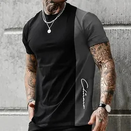 Mens TShirts Street Tshirt Summer 3D Stripe Printing Short Sleeve Tops Fashion Everyday T Shirt Oversized Tee Men Clothing 230529