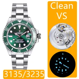 TOP ETA 3235 3135 Luxury Men Sports Automatyczne zegarek W pełni automatyczny maszyna 904L Substalujna stal nierdzewna Automatyczna zegarek Super Glow 12661 11661 Clean vs Factory