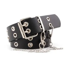 Alloy Belt Chain Luxury Genuine Leather Pin Buckle Jeans Women's Vintage Decoration Punk G230529