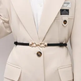 ベルトエレガンスレディース女性用の調整可能な薄いスキニーコートドレスウエストベルトメタルフックバックルウエストバンドU9Q3