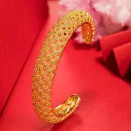 Bangle 1pcs Bangles Bangles Luxury Gold Color Ethiopian African for Women Dubai Bracelet Party Wedding Gifts Ajuste