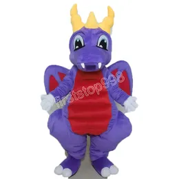 Purple Dragon Mascot Costume Simulação Simulação Cartoon Personagem de Anime Tamanho Os adultos Tamanho de publicidade ao ar livre de Natal