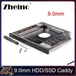 Adattatori Zheino Aluminum 9,0mm 2nd HDD SSD Caddy 2.5 Sata a SATA Frame Caddy HDD Case Adattatore Bay per il laptop Notebook CD/DVDROM ODD