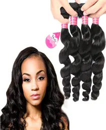 Cheap 8A Brazilian Loose Wave Virgin Hair Extensions 4 Bundles Peruvian Unprocessed Virgin Human Hair Weave Bundles Whole Pric76344116542
