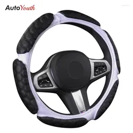 Steering Wheel Covers 37-38cm Leather Car Cover Universal Multiple Colors Breathable Soft Anti-slip Protector Accessories