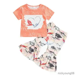 Giyim setleri yaz kızlar moda kısa kollu deniz kızı kuyruk topsandflare pantolon bebek giysileri çocukları kıyafetler