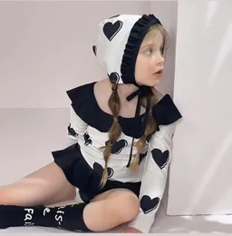 2023 bambini amano cuore principessa costume da bagno ragazze gonna divisa stile manica lunga nuotare estate nuoto bambini SPA costumi da bagno spiaggia B414