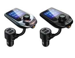 D4 D5 Wireless Bluetooth Car Kit Mp3 Player Radio Sändare Audio Adapter QC30 FM Högtalare Fast USB Charger AUX LCD Display6164455
