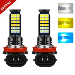 새로운 2x 3 색 H8 H11 LED HB4 9006 HB3 9005 H16 PSX24W PSX26W P13W 안개등 전구 차량 구동 램프 자동 LED 라이트 흰색