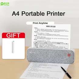 Printers Peripage A40 A4 Printer Portable Photo Printer Direct Thermal Printer Mobile Printer Bluetooth Wireless Connection 203dpi 1Roll