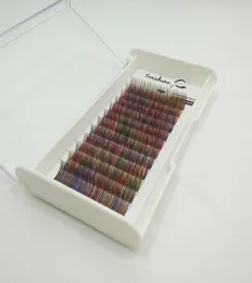 Own Brand Rainbow Colorful Individual Eyelashes Extension Trays Whole Cheap Silk False eyelash Sets Drop 9893557