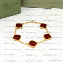 Charme de moda clássica 4/quatro folhas de trevo pulseiras jóias de jóias 18k pulseira de flores de ouro para homens colares de colares de jóias elegantes