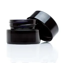 5ml Cosmetic Black Glass Jar with Classic Screw Lid Empty Dab Jars Concentrate Container Accessory9920399