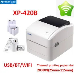 Printers Xprinter 420B 25mm to 115mm desktop barcode printing width fashion simple USB LAN BT WIFI 4inch 152mm/s thermal label printer