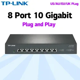 Przełączniki TPLINK TLST1008 Przełącznik 10GBE 10 Gigabit Switch 10000 Mbps Core LAN 8*10 Gbps RJ45 Port Network Ethernet Hub NAS Mesh