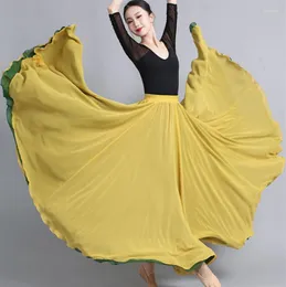 Stage Wear 2023 Lady Ogromny kostium tańca baletu hemline jednoczęściowy Elasitc talia spódnica dwukolorowa szyfonowa klasyczna