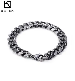 Retro 316 Stainless Steel Brushed Link Chain Bracelets For Men Biker Matte Hand Chain Wrist Wrap Bracelets Cheap Jewelry3287753