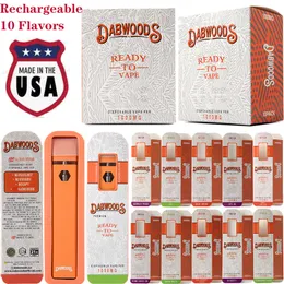 USA DABWOODS RECHARGEABLE E Cigarett 10 Flavors engångsenhet Pods Vape Pen 1.0 ml 280mAh Pod Disposables Empy Oil Starter Kits USB Micro Wholesale