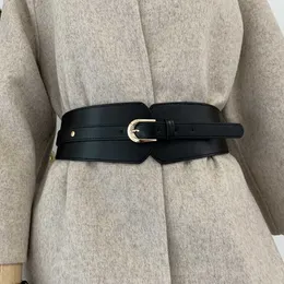 Luxury Broadband Elastic Vintage Leather Wide Pin Buckle Women's Sealing Belt Tight Chest Strap G230529