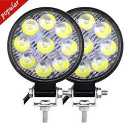 New 27W 9LED Work Light LED Car Front Fog Light 12V 24V for Truck SUV 4X4 4WD Engineering Headlights Off-road LED Round Headlamp