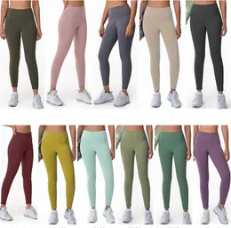 LU, superventas, mallas de Yoga, pantalones deportivos de cintura alta de diseñador con sensación de desnudo, pantalones de entrenamiento transpirables para mujer, pantalones sin costuras, mallas de gimnasio