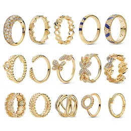 Кольцо для солистого кольца LR Тренд модный золотой цвет женский кольцо цветы Bee Peehive Butterfly Crown Girl Подарок оптом в японском корейском стиле 230529