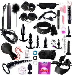 shop BDSM Kits Plush Bondage dildo vibrator Games Whip Gag Nipple Clamps For woman Couples products 2107225133420
