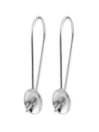 Smyckesinställningar Simple Cap med Peg EarPires 925 Sterling Silver Ear Wire Hooks Pearl Mounts 5 ParS8290415