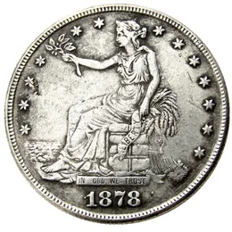 US-Handelsdollar 1878 P/S/CC Kopiermünzen versilbert