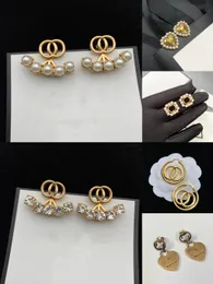 orecchini di perle designer orecchini a doppio g di diamanti per le donne orecchini di cristallo orecchini di lusso di alta qualità