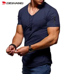 Summer Printing Fitness Mens Shirt Plus Size Custom Men's Casual Sports V Neck Blank T Shirts B16A