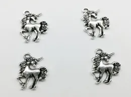 100pcs unicorn horse antique silver charms pendants Jewelry DIY For Necklace Bracelet Earrings Retro Style 2314mm6278252