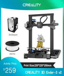 Printers Ender3 V2 CREALITY 3D Printer DIY Kit Silent TMC2208 Stepper Resume Power Failure Printing Upgraded Tempered Glass Impre46076780