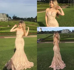 Beautiful Sweetheart Crystals Beaded Neckline Long Prom Dresses Lace Flowers Appliqued Mermaid Prom Evening Gowns Corset Back8906091