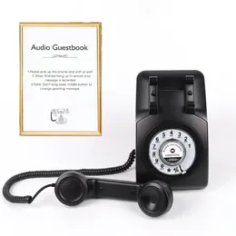 Audio Guest Book Stard Fash Telefon z pokrętłem rotacyjnym, telefonicznie dostosowana wiadomość audio z książką gościnną na wesela, urodziny, rocznice
