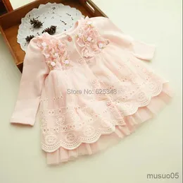 Flickas klänningar vår och höst babykläder blommig härlig prinsessa nyfödd baby klänning spädbarn klänningar vestido infantil