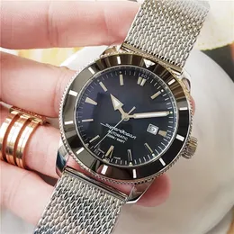 2023 Men's Sports Watch 44mm Black Dial Automatic Mechanical Fashion Classic Style Two digit Time Precision Steel Band Ceramic Ring Waterproof Luminous Wristwatch